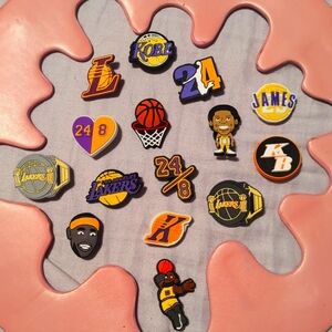 Lakers Basketball Shoe Charms set of 15